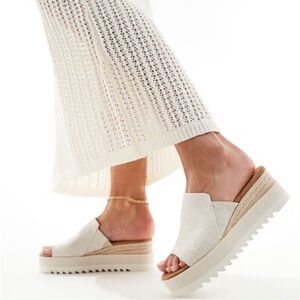 Toms Cream Platform Sandals